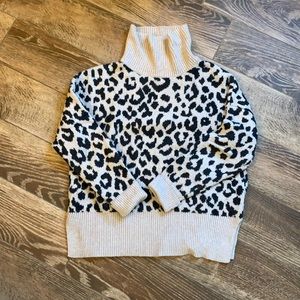 Cheetah Print Turtleneck Sweater